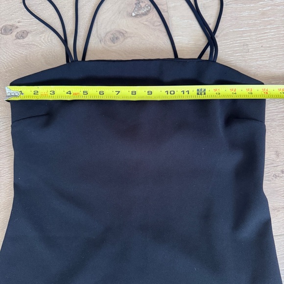 Zara Black Spaghetti Strap Mini Dress with side Slit size Small - Picture 5 of 9